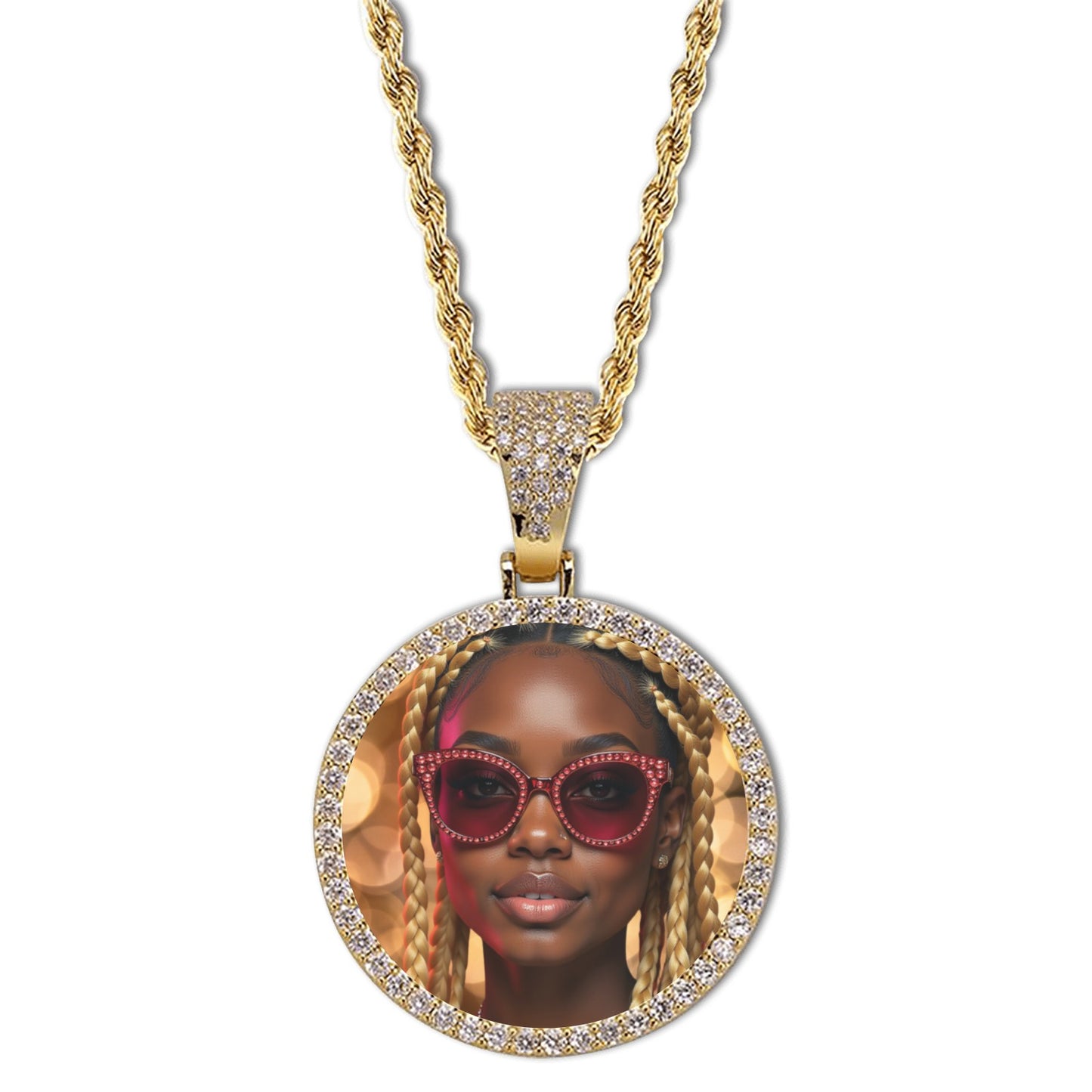 Gold Photo pendant with chain